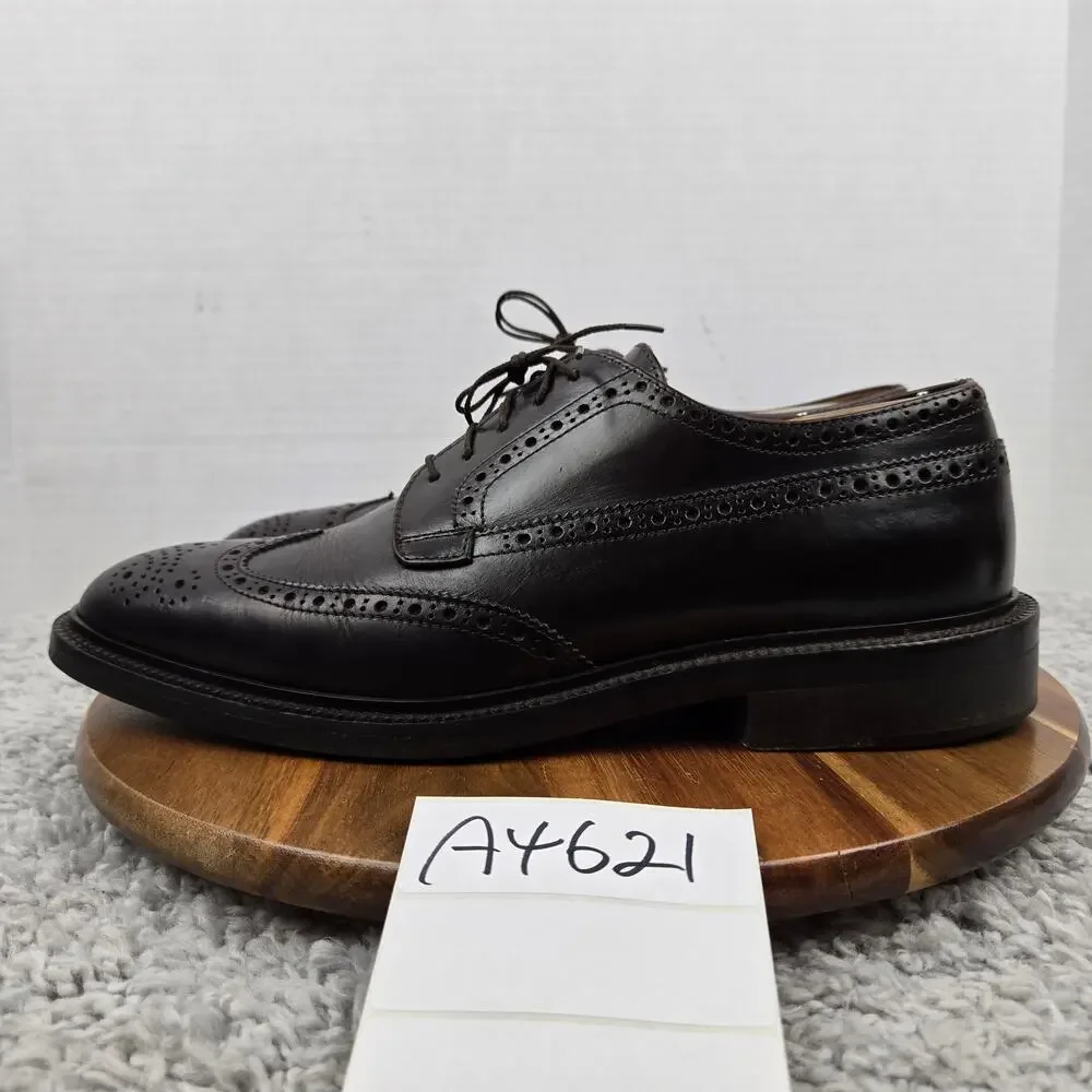 J. Crew Mens 11 Gifford Brown Leather Wingtip Medallion Brogue Derby Dress Shoe